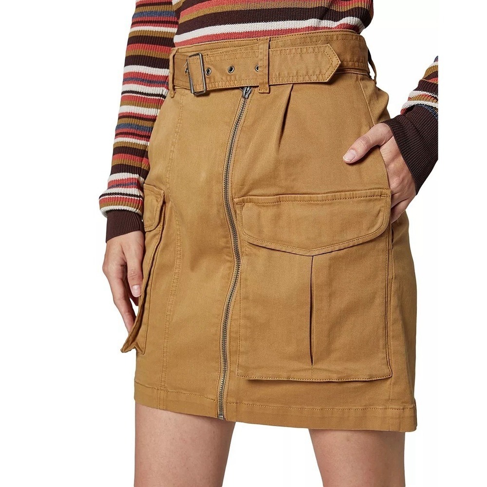 Joie Vintage Gold Farlan Skirt Size 4 NWT Utility Cargo Pockets - Picture 2 of 8